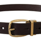 Dolce & Gabbana Dark Brown Calf Leather Gold Tone Metal Buckle