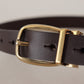 Dolce & Gabbana Dark Brown Calf Leather Gold Tone Metal Buckle