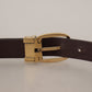 Dolce & Gabbana Dark Brown Calf Leather Gold Tone Metal Buckle