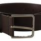 Dolce & Gabbana Brown Solid Calf Leather Logo Metal Buckle Belt