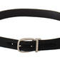 Dolce & Gabbana Belt Black Calf Leather Silver Tone Metal Buckle