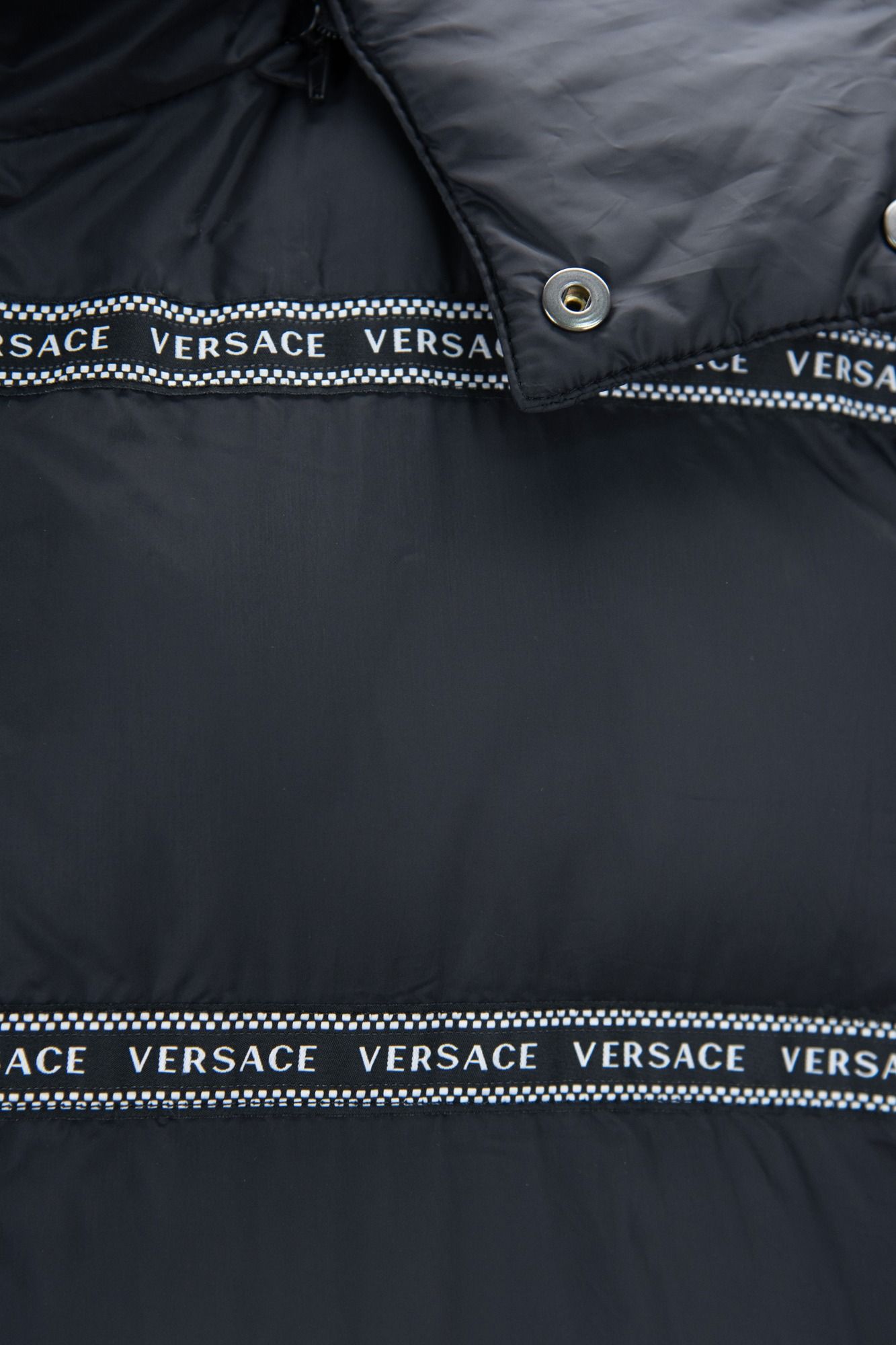 Versace Black Logo Removable Hood Vest