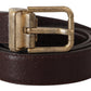 Dolce & Gabbana Brown Calf Leather Vintage Logo Metal Buckle Belt