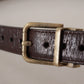 Dolce & Gabbana Brown Calf Leather Vintage Logo Metal Buckle Belt