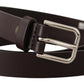 Dolce & Gabbana Dark Brown Calf Leather Logo Metal Buckle Belt