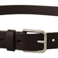 Dolce & Gabbana Dark Brown Calf Leather Logo Metal Buckle Belt