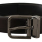 Dolce & Gabbana Dark Purple Leather Box Borchia Metal Buckle Belt