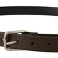 Dolce & Gabbana Brown Calf Leather Silver Tone Metal Buckle Belt