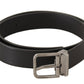 Dolce & Gabbana Black Plain Leather Silver Tone Metal Buckle Belt