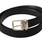 Dolce & Gabbana Black Canvas Silver Tone Metal Buckle Men Belt