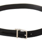 Dolce & Gabbana Black Canvas Silver Tone Metal Buckle Men Belt