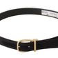 Dolce & Gabbana Black Canvas Leather Gold Metal Buckle Belt