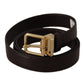 Dolce & Gabbana Brown Leather Gold Metal Buckle Belt