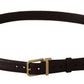 Dolce & Gabbana Brown Leather Gold Metal Buckle Belt