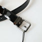 Dolce & Gabbana Black Calf Leather Metal Buckle Men Belt