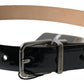 Dolce & Gabbana Black Calf Leather Metal Buckle Men Belt