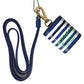 Dolce & Gabbana Blue Stripe Dauphine Leather Logo Print Strap Airpod Case