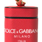 Dolce & Gabbana Red Leather Gold Tone Metal Logo Print Strap Airpods Case