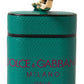 Dolce & Gabbana Green Maroon Calf Leather Logo Print Strap Airpods Case