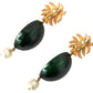 Dolce & Gabbana Red Watermelon Gold Brass Crystal Clip Dangling Earrings