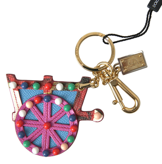 Dolce & Gabbana Multicolor Gold Tone Carretto Keychain Accessory Keyring