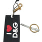 Dolce & Gabbana Black Silicone DG Logo Gold Brass Keychain