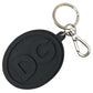 Dolce & Gabbana Black Rubber DG Logo Silver Brass Metal Keychain