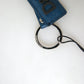 Dolce & Gabbana Blue Leather DG Logo Silver Tone Metal Keychain