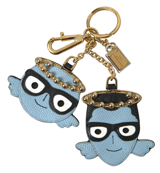 Dolce & Gabbana Blue Angel Leather Dominico Stefano Keyring Keychain