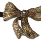 Dolce & Gabbana Gold Crystal Beaded Sequined Silk Catwalk Necklace Bowtie