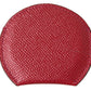 Dolce & Gabbana Red Calfskin Leather Round Hand Mirror Holder