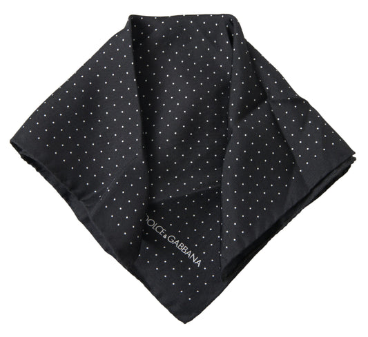 Dolce & Gabbana Black Polka Dots Silk Square Handkerchief Scarf