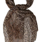 Dolce & Gabbana Brown Leopard Silk Shawl Wrap Foulard Scarf