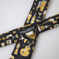 Dolce & Gabbana Black Yellow Musical Instrument Print Necktie Tie