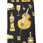 Dolce & Gabbana Black Yellow Musical Instrument Print Necktie Tie