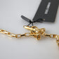 Dolce & Gabbana Gold Tone Brass Chain Link DG Logo Pendant Necklace