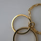 Dolce & Gabbana Gold Tone Brass Chain Link DG Logo Pendant Necklace