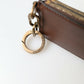 Dolce & Gabbana Brown Leather Zip Logo Keyring Coin Purse Wallet