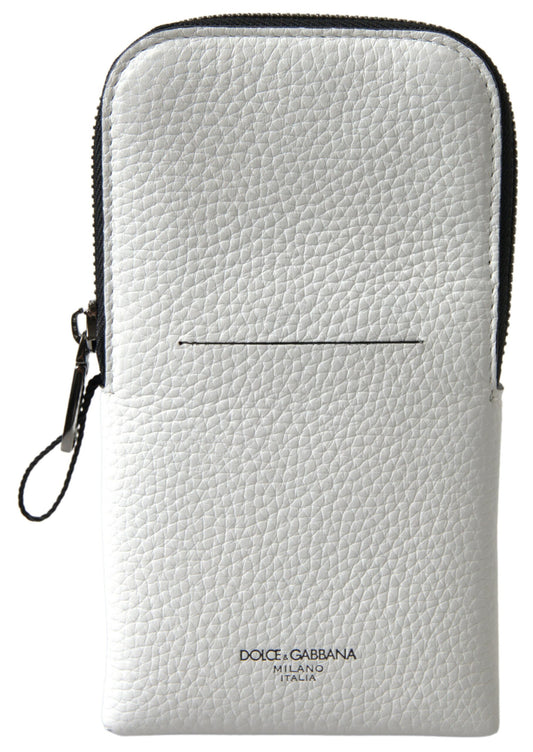 Dolce & Gabbana White Leather Purse Crossbody Sling Phone Bag