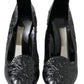 Dolce & Gabbana Black CINDERELLA Floral Crystal Heels Shoes