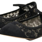 Dolce & Gabbana Black Lace Loafers Ballerina Flats Shoes