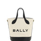 Bally White and Black Leather Bucket Bag