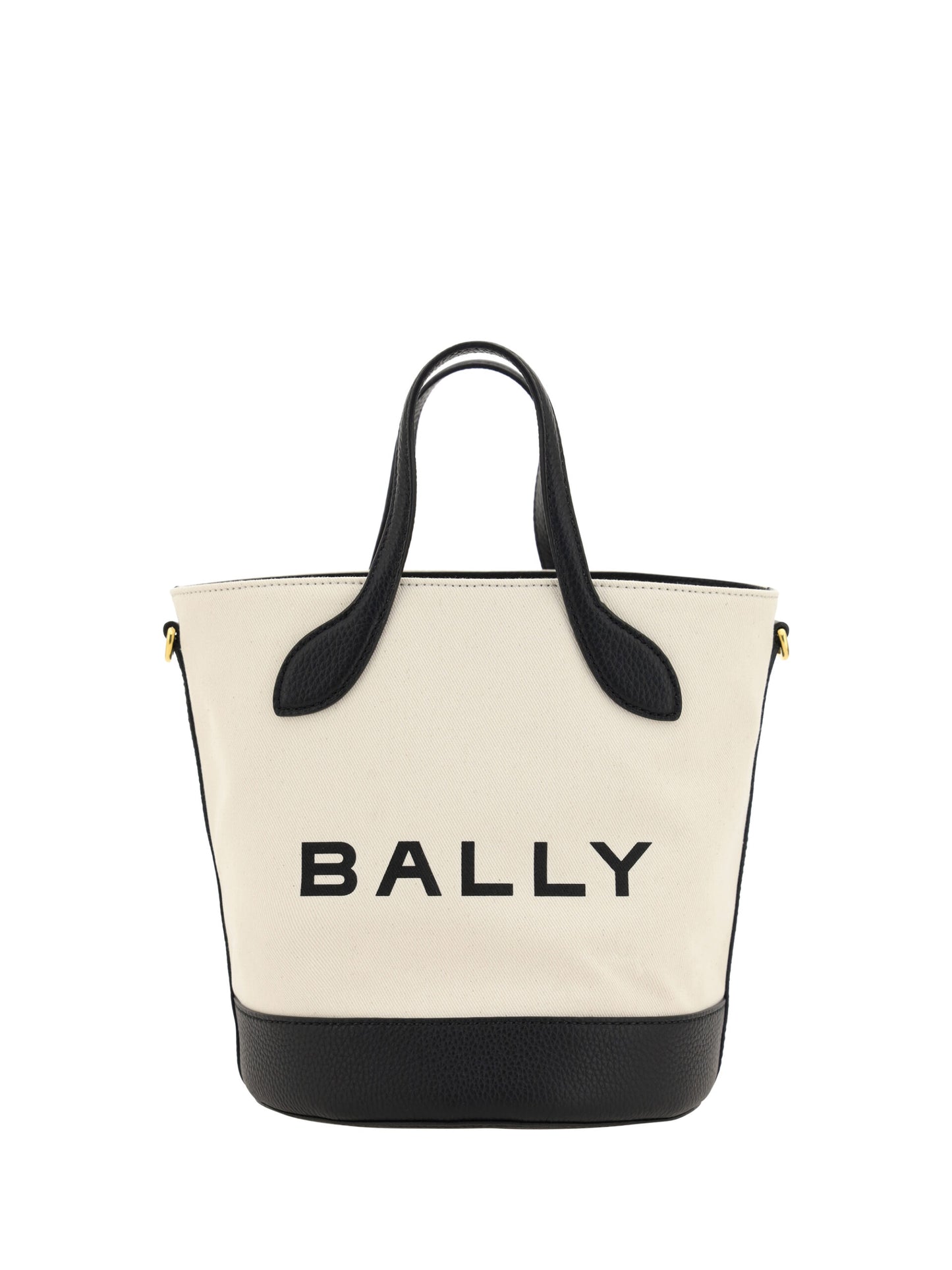 Bally White and Black Leather Bucket Bag