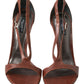 Dolce & Gabbana Brown Leather High Heels Sandals Shoes