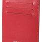 Dolce & Gabbana Red Leather Lanyard Logo Card Holder Men Wallet