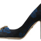 Dolce & Gabbana Blue Floral Ayers Crystal Pumps Shoes