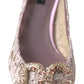 Dolce & Gabbana Pink Floral Lace DG Crystal Pumps Shoes