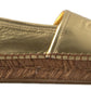 Dolce & Gabbana Gold Leather D&G Loafers Flats Espadrille Shoes