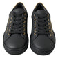 Dolce & Gabbana Black Gold Leather Classic Sneakers Shoes