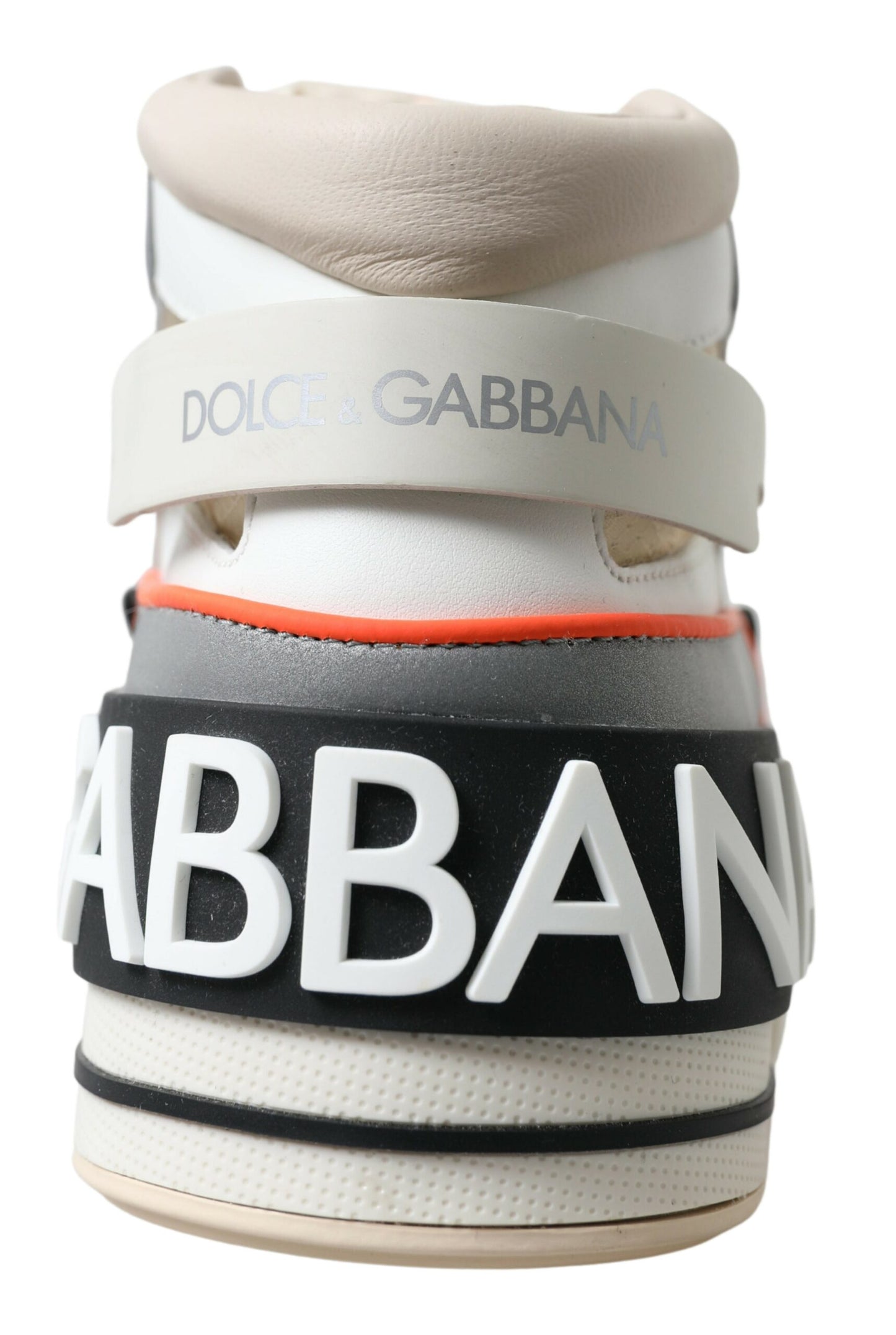 Dolce & Gabbana White Gray Multicolor Leather High Top Sneakers Shoes